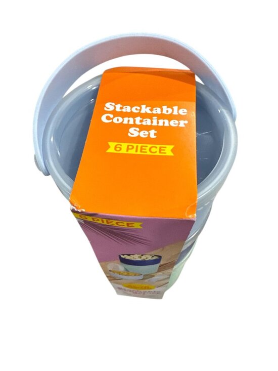 Sun Squad Stackable 3-Piece Reusable Container Set With Handle - Microwave Safe - Picture 4 of 5